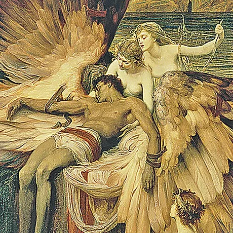 The Lament for Icarus Framed Canvas Replica Painting: Small