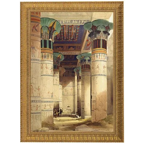Egyptian Grand Portico Philae Framed Canvas Replica Painting: Small