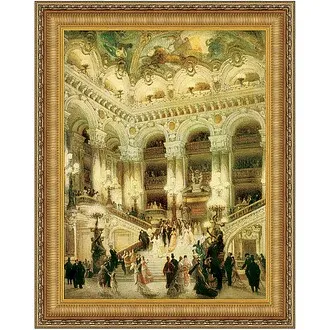 Le Couloir de l'Opera Framed Canvas Replica Painting: Small