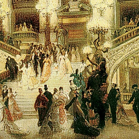 Le Couloir de l'Opera Framed Canvas Replica Painting: Grade