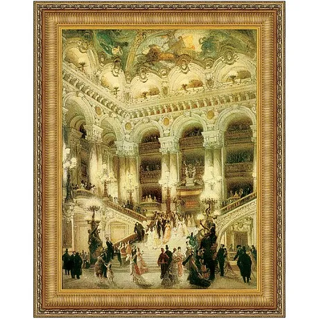 Le Couloir de l'Opera Framed Canvas Replica Painting: Grade