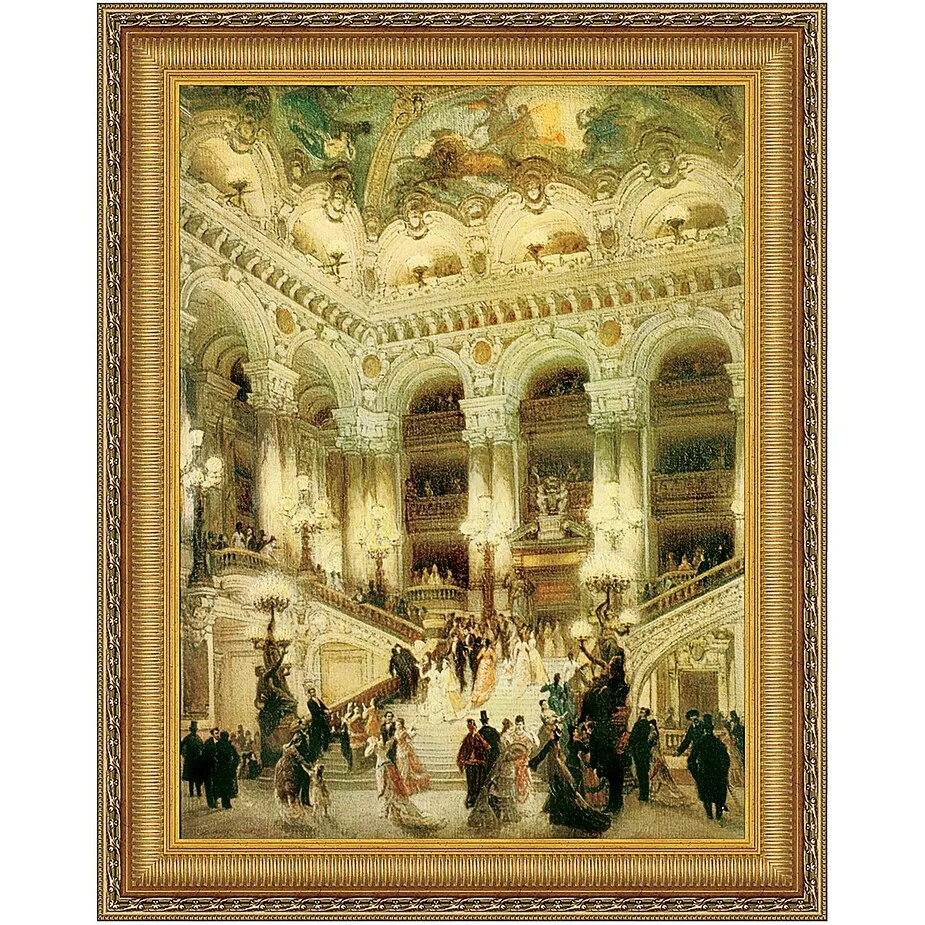 Le Couloir de l'Opera Framed Canvas Replica Painting: Grade