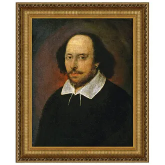 William Shakespeare Framed Canvas Replica Painting: Large