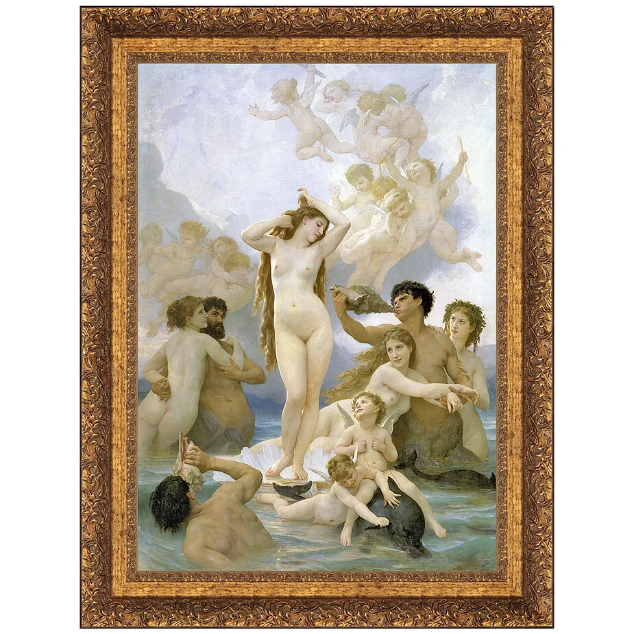 La Naissance de Venus Framed Canvas Replica Painting: Grande