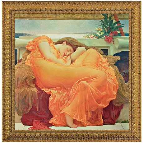 Flaming June Framed Canvas Replica Painting: Medium