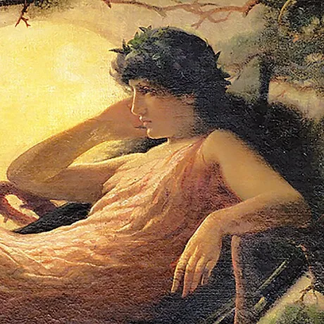 The Night Raven Sings, Framed Canvas Replica Painting: Small