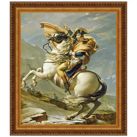 Napoleon Crosses the Alps Framed Canvas Replica Painting: Small