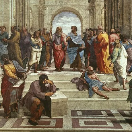 The School of Athens Framed Canvas Replica Painting: Small