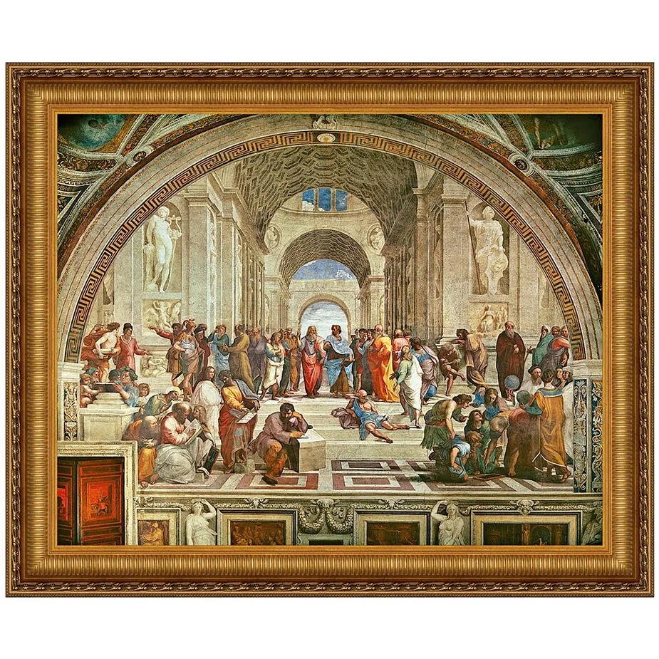 The School of Athens Framed Canvas Replica Painting: Medium