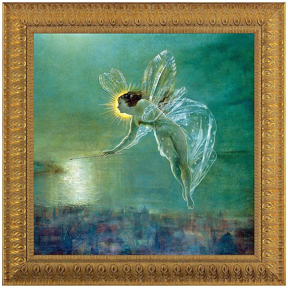 Spirit of the Night Fairy Framed Canvas Replica Painting: Large