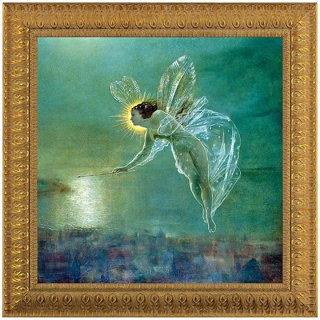 Spirit of the Night Fairy Framed Canvas Replica Painting: Grande