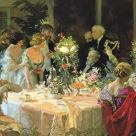 The End of Dinner Framed Canvas Replica Painting: Small