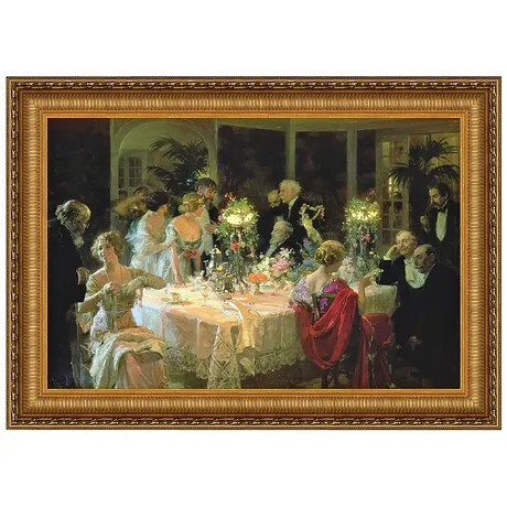 The End of Dinner Framed Canvas Replica Painting: Small
