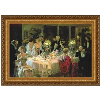The End of Dinner Framed Canvas Replica Painting: Small