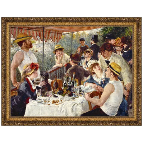 Luncheon of the Boating Party Framed Canvas Replica Painting: Small
