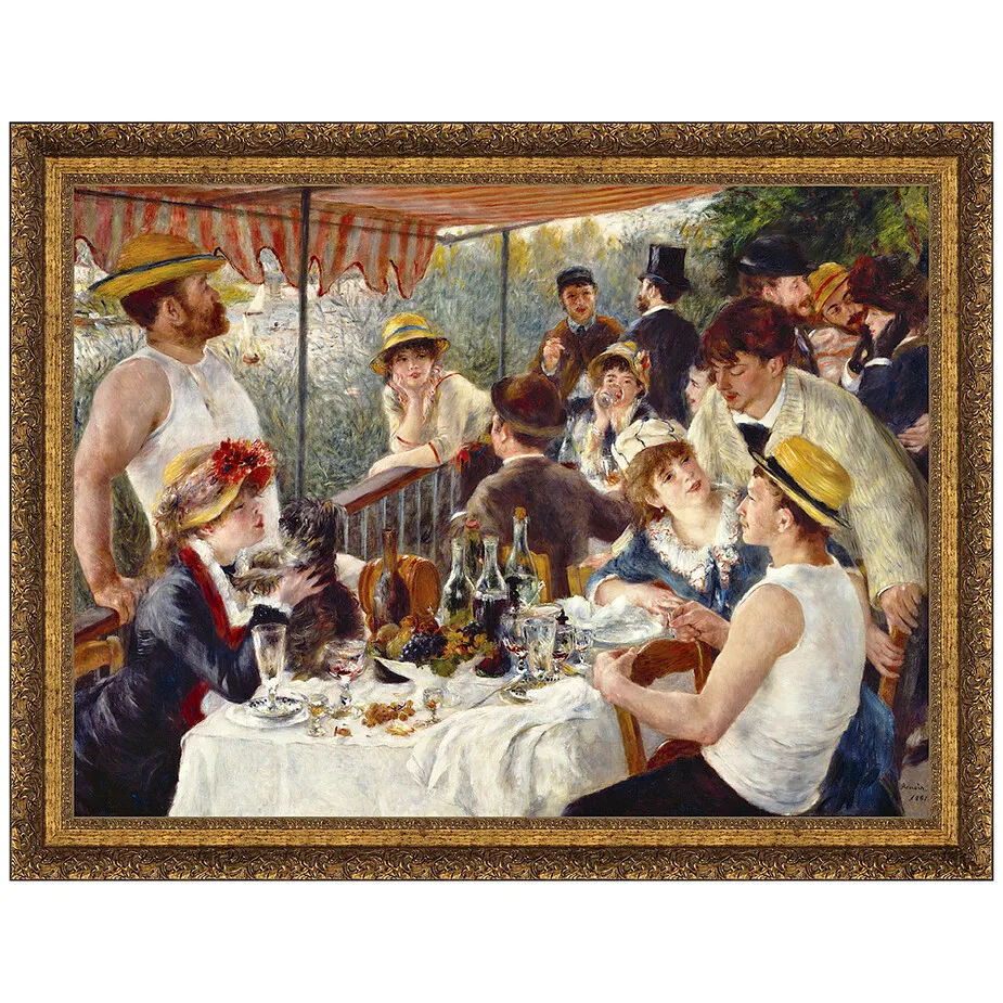 Luncheon of the Boating Party Framed Canvas Replica Painting: Large