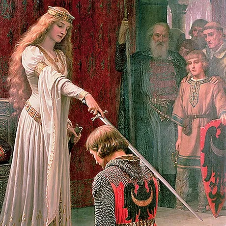 The Accolade Framed Canvas Replica Painting: Medium