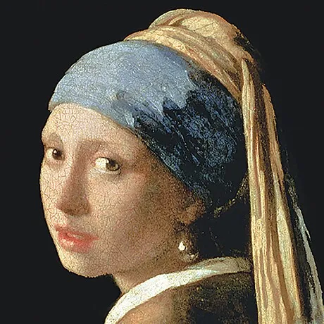 The Girl with a Pearl Earring Framed Canvas Replica Painting: Small