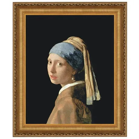 The Girl with a Pearl Earring Framed Canvas Replica Painting: Small