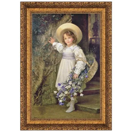 Summer Blooms Framed Canvas Replica Painting: Large