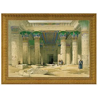 Grand Portico of the Temple of Philae Framed Canvas Replica Painting: Small