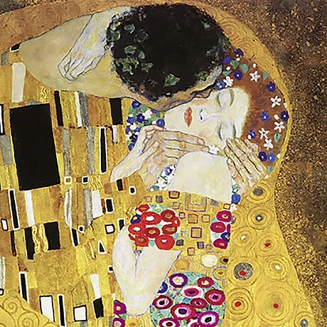The Kiss Framed Canvas Replica Painting: Medium