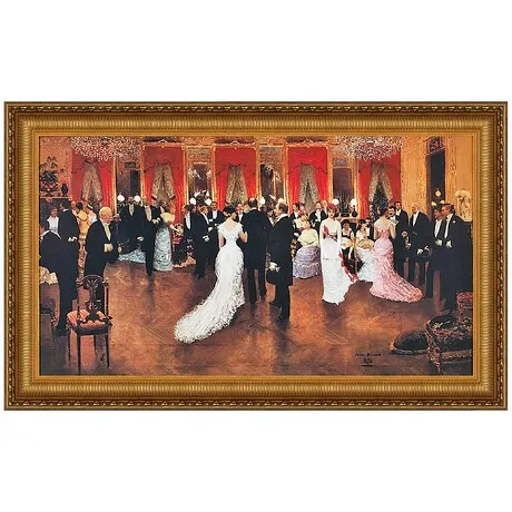 An Evening Soiree Framed Canvas Replica Painting: Small