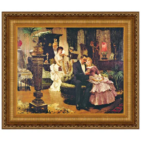 The Conversation Piece Framed Canvas Replica Painting: Medium