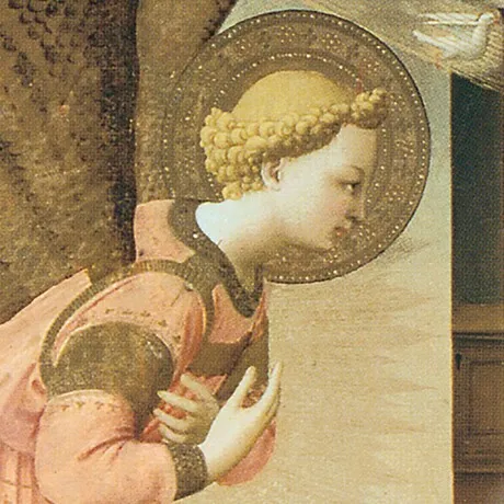 The Annunciation Altarpiece Framed Canvas Replica Painting: Grande