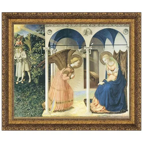 The Annunciation Altarpiece Framed Canvas Replica Painting: Grande