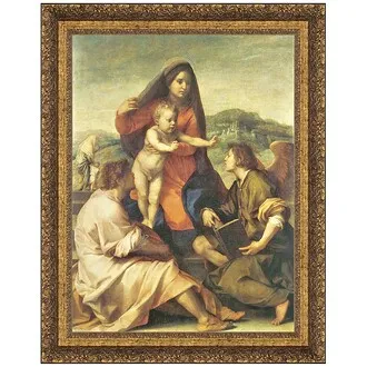 The Virgin and Child Framed Canvas Replica Painting: Small