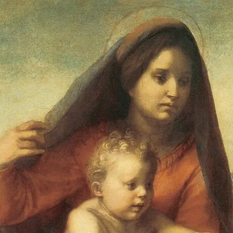 The Virgin and Child Framed Canvas Replica Painting: Medium