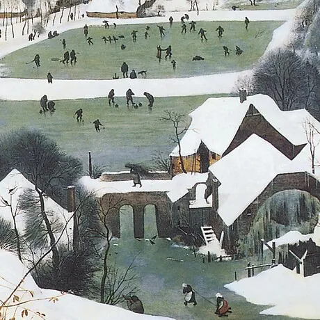 The Hunters in the Snow Framed Canvas Replica Painting: Large