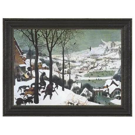 The Hunters in the Snow Framed Canvas Replica Painting: Large