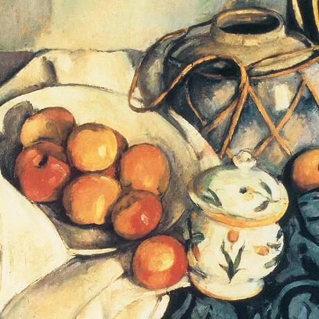 Still Life with Apples Framed Canvas Replica Painting: Grande