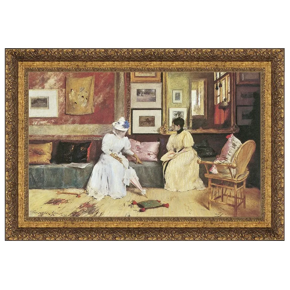 A Friendly Call Framed Canvas Replica Painting: Small