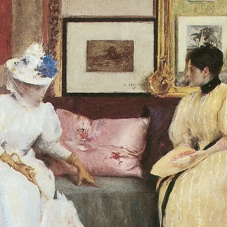 A Friendly Call Framed Canvas Replica Painting: Grande
