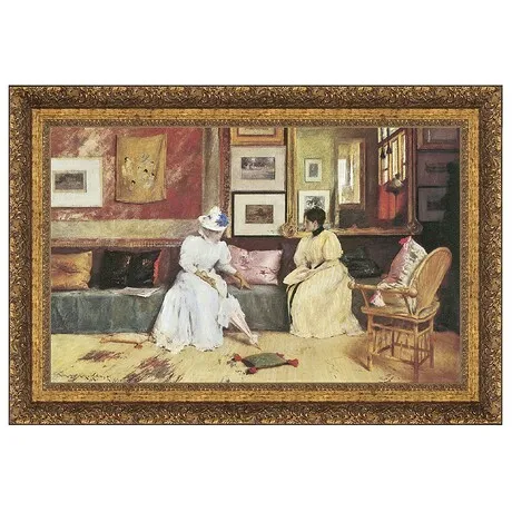 A Friendly Call Framed Canvas Replica Painting: Grande