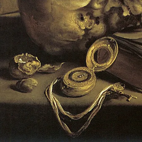 A Vanitas Still Life Framed Canvas Replica Painting: Medium