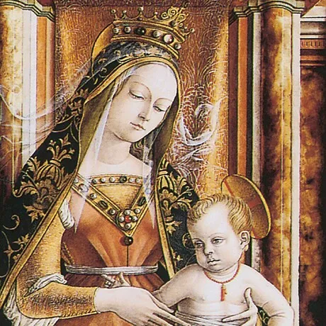 La Madonna della Rondine Framed Canvas Replica Painting: Grande