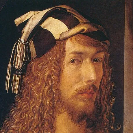 Durer Self Portrait Framed Canvas Replica Painting: Small