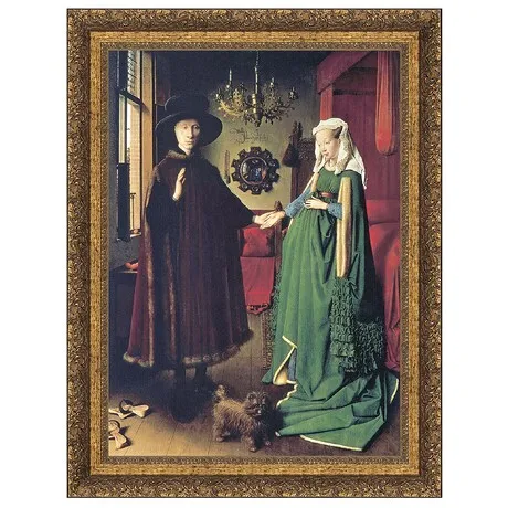 The Arnolfini Marriage Framed Canvas Replica Painting: Large
