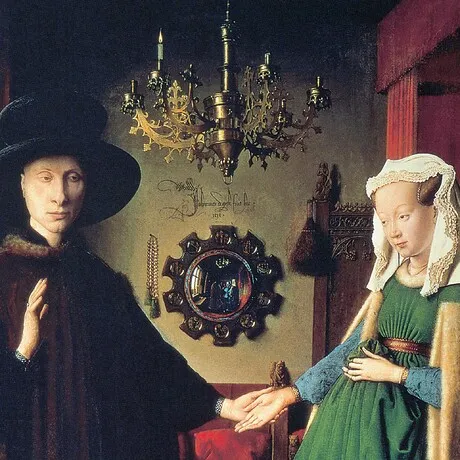 The Arnolfini Marriage Framed Canvas Replica Painting: Grande