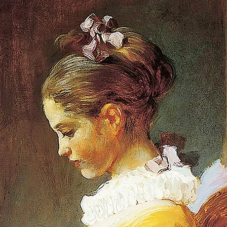 A Young Girl Reading Framed Canvas Replica Painting: Medium