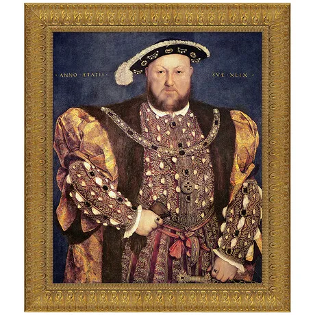 Henry VIII Framed Canvas Replica Painting: Large