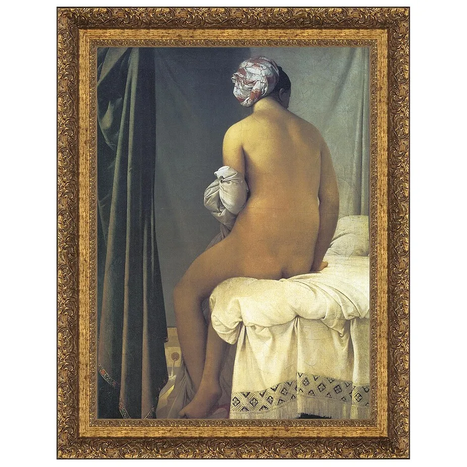 The Valpincon Bather Framed Canvas Replica Painting: Large