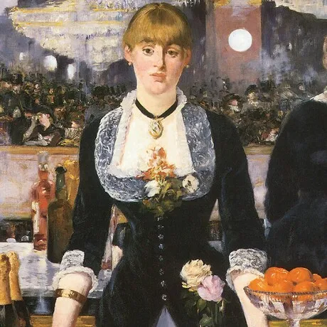 A Bar at the Folies-Bergere Framed Canvas Replica Painting: Large