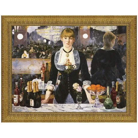 A Bar at the Folies-Bergere Framed Canvas Replica Painting: Large