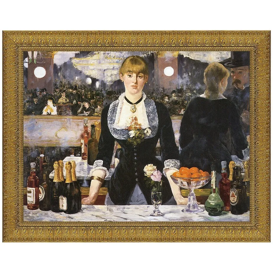 A Bar at the Folies-Bergere Framed Canvas Replica Painting: Grande