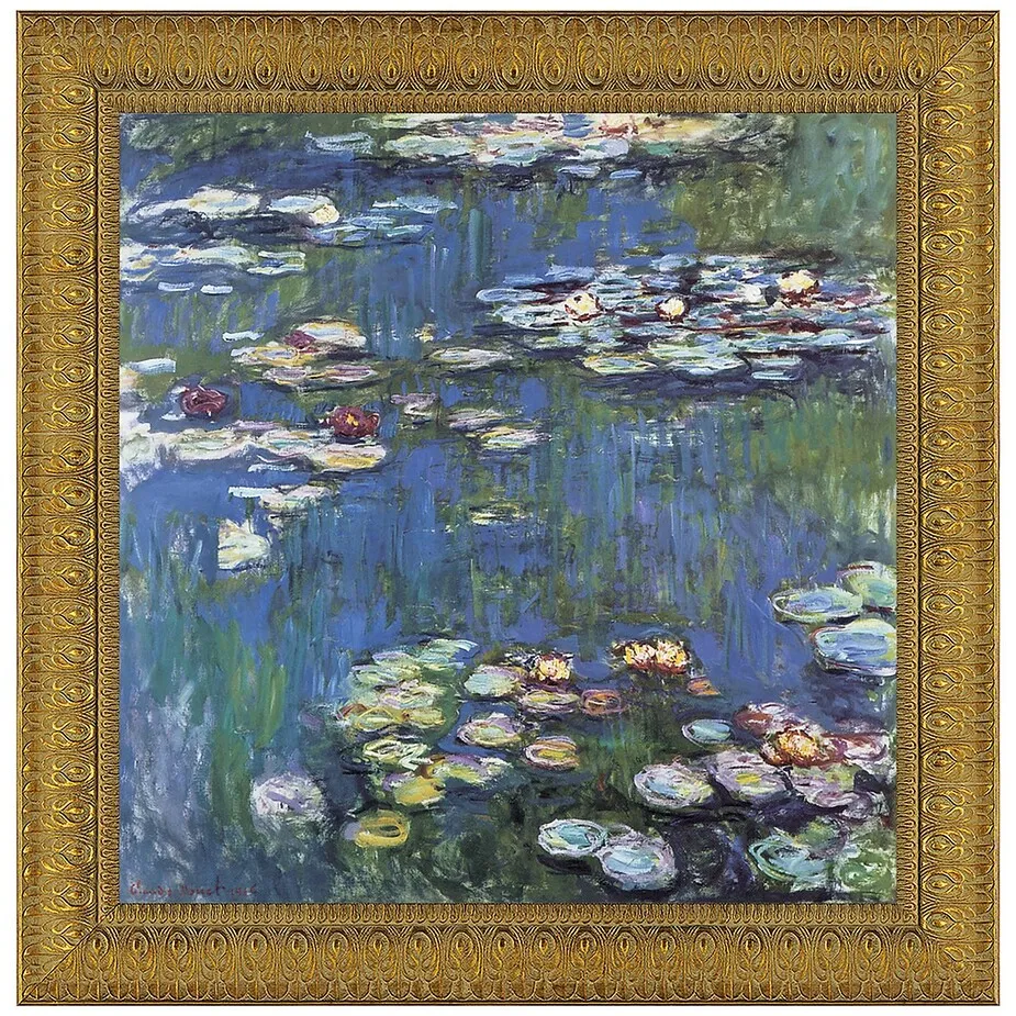 Waterlilies Framed Canvas Replica Painting: Medium